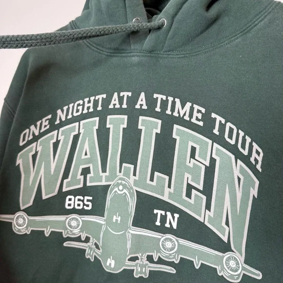 Morgan Wallen One Night At A Time World Tour Hoodie in evergreen emerald green - Picture 5 of 6
